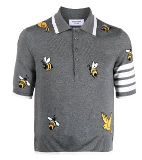 THOM BROWNE Men's Lightweight Wool Cotton T-Shirt