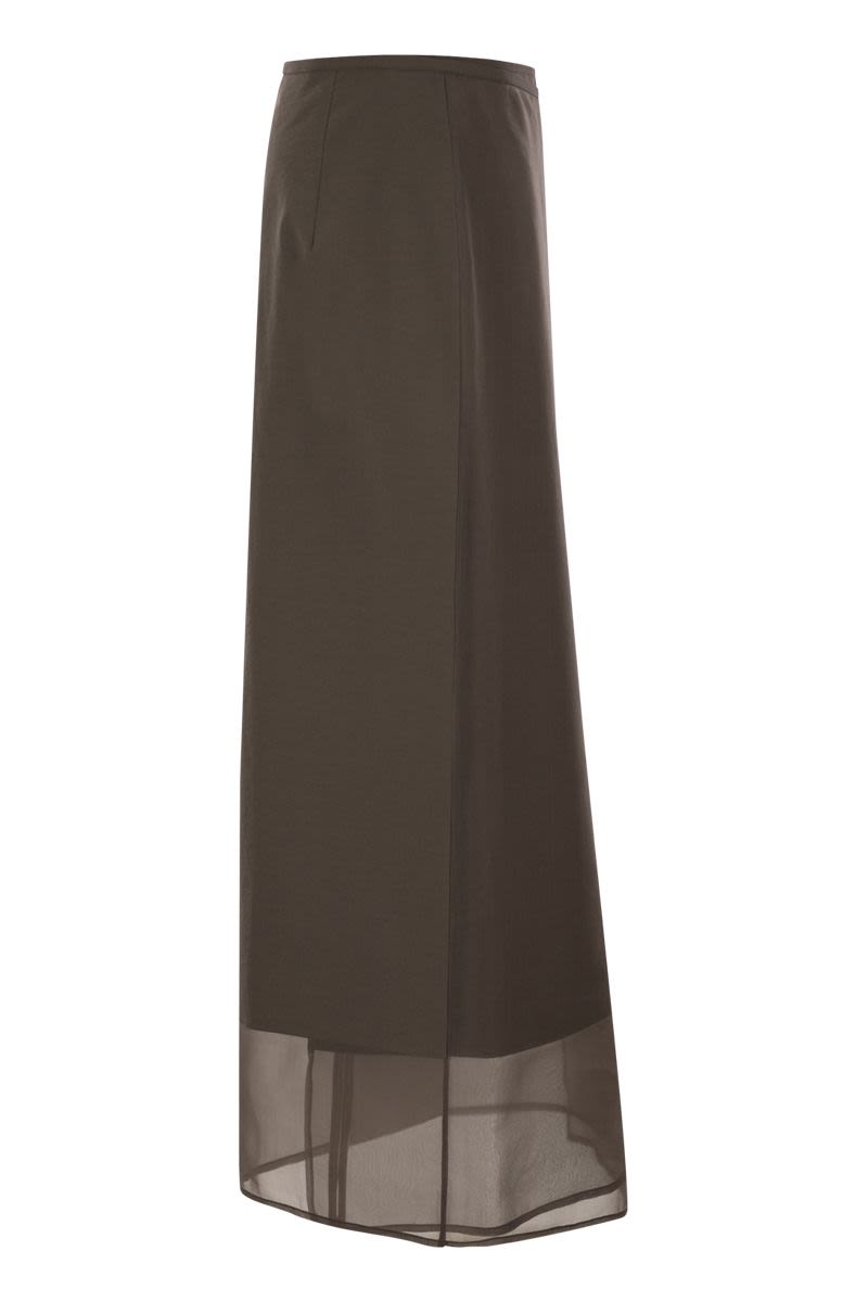 BRUNELLO CUCINELLI Fluid Cotton Blend Long Skirt