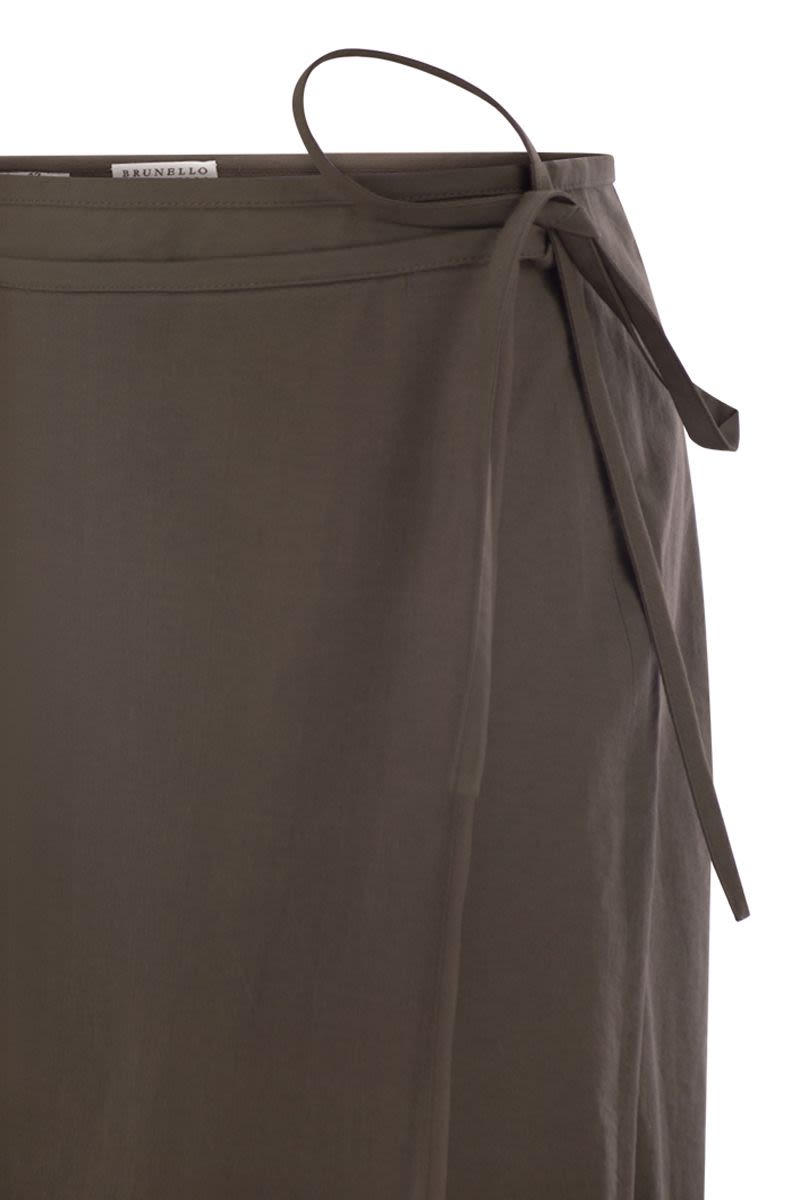 BRUNELLO CUCINELLI Fluid Cotton Blend Long Skirt