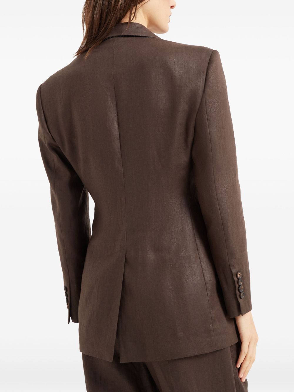 BRUNELLO CUCINELLI Shiny Linen Double-Breasted Jacket for Women