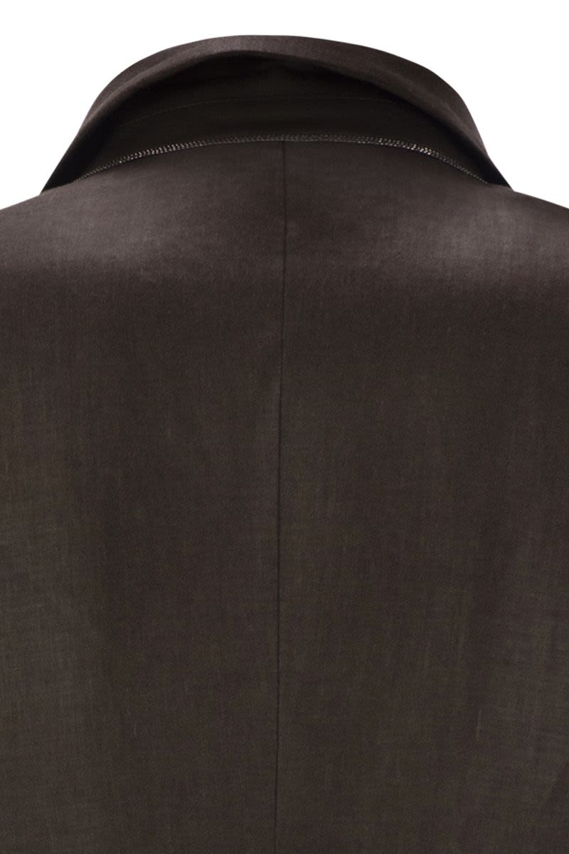 BRUNELLO CUCINELLI Shiny Linen Twill Jacket with Necklace