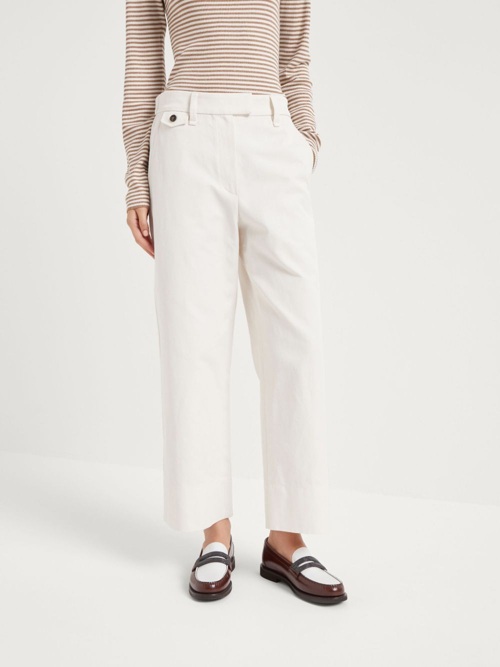 BRUNELLO CUCINELLI Cotton-Linen Blend Trousers for Women