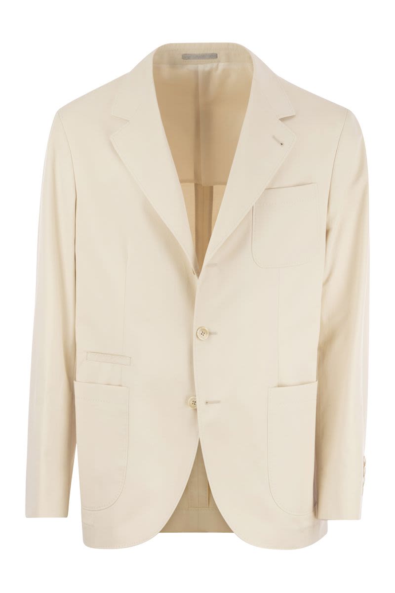 BRUNELLO CUCINELLI Deconstructed Cotton and Cashmere Jacket with Patch Pockets