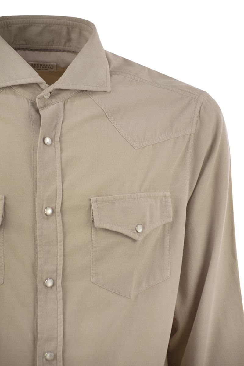 BRUNELLO CUCINELLI Easy Fit Corduroy Shirt for Men