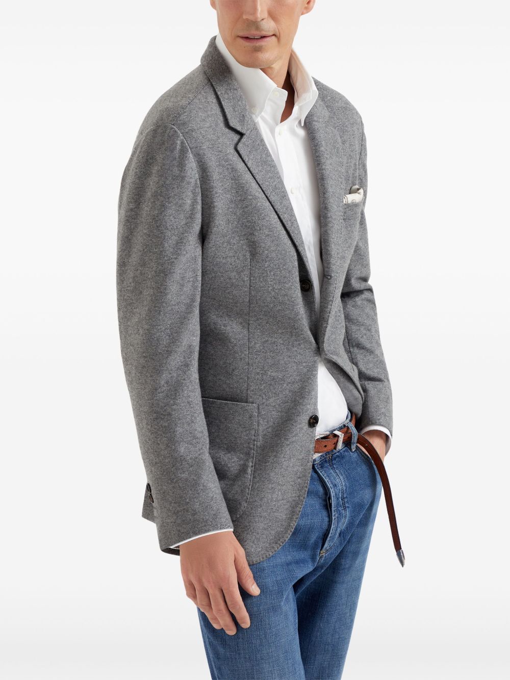 BRUNELLO CUCINELLI Cashmere T-Shirt Blazer with Patch Pockets