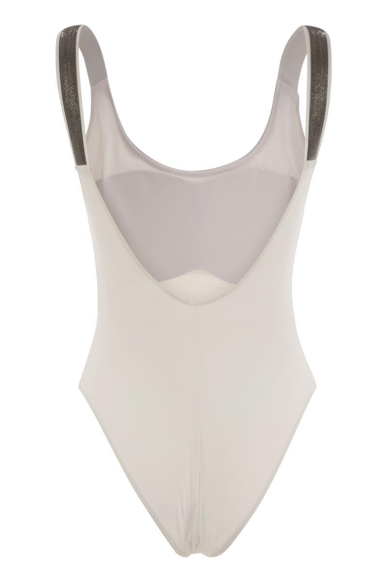BRUNELLO CUCINELLI Women's One-Piece Mini Swimming Costume with Necklace