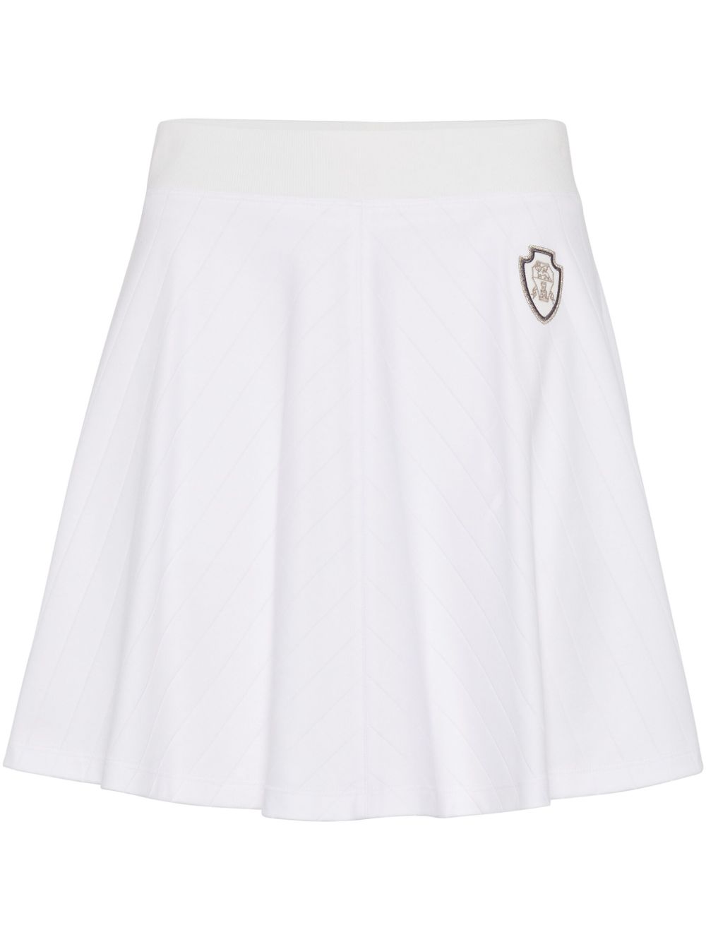 BRUNELLO CUCINELLI Thigh-Length Cotton Mini Skirt with Elasticated Waistband