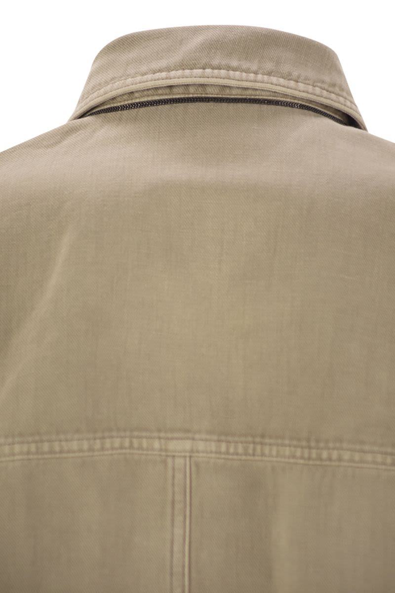 BRUNELLO CUCINELLI Four-Pocket Garment-Dyed Cotton-Linen Jacket
