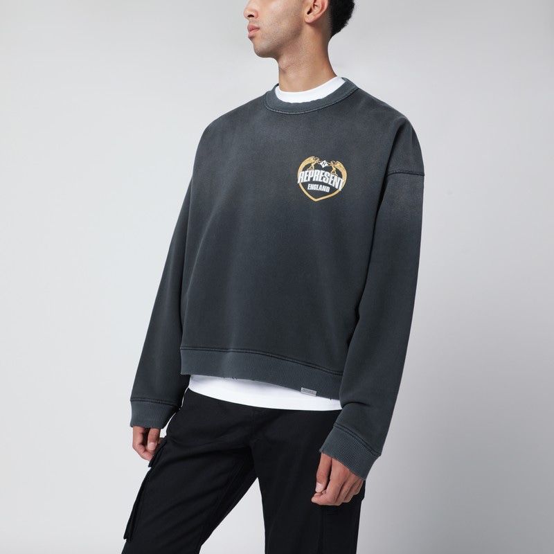 REPRESENT Washed-Effect Cotton Sweatshirt