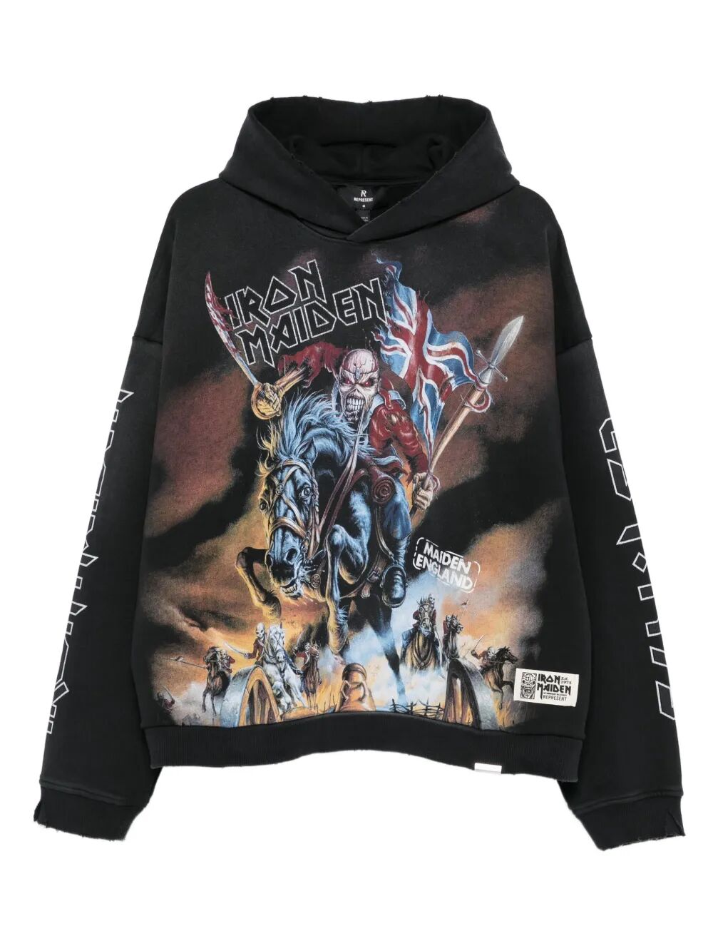 REPRESENT Iron Maiden Steed Distressed Cotton Hoodie - FW25