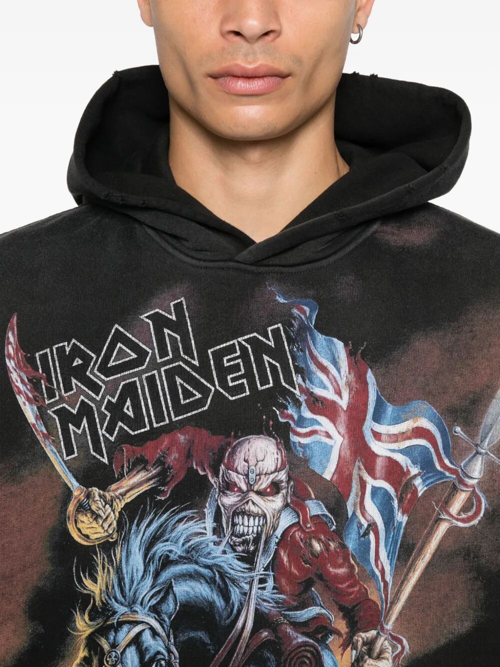 REPRESENT Iron Maiden Steed Distressed Cotton Hoodie - FW25