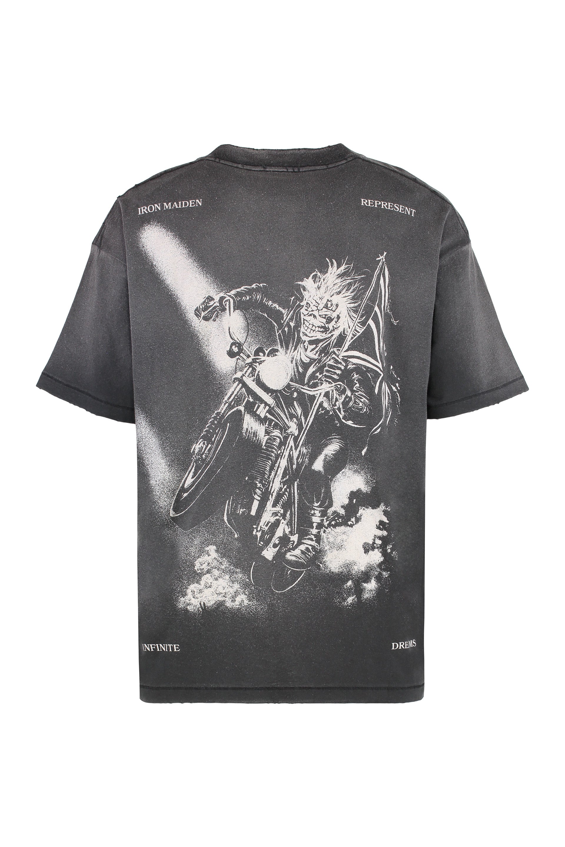 REPRESENT Infinity Distressed Cotton Crew-Neck T-Shirt