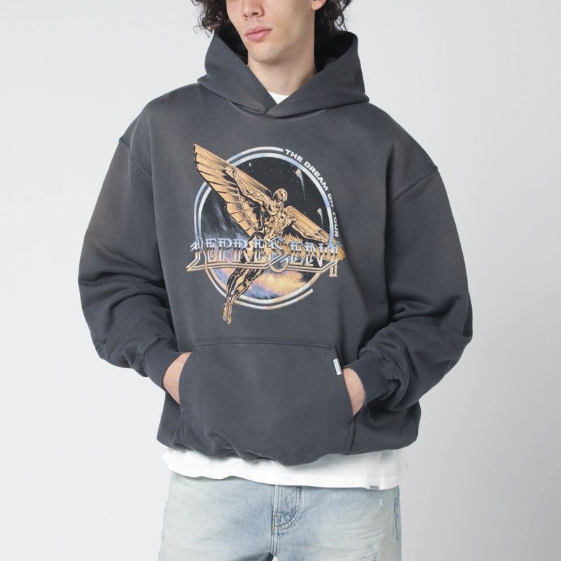 REPRESENT Washed Effect Logo Print Hoodie - Men’s - SS26