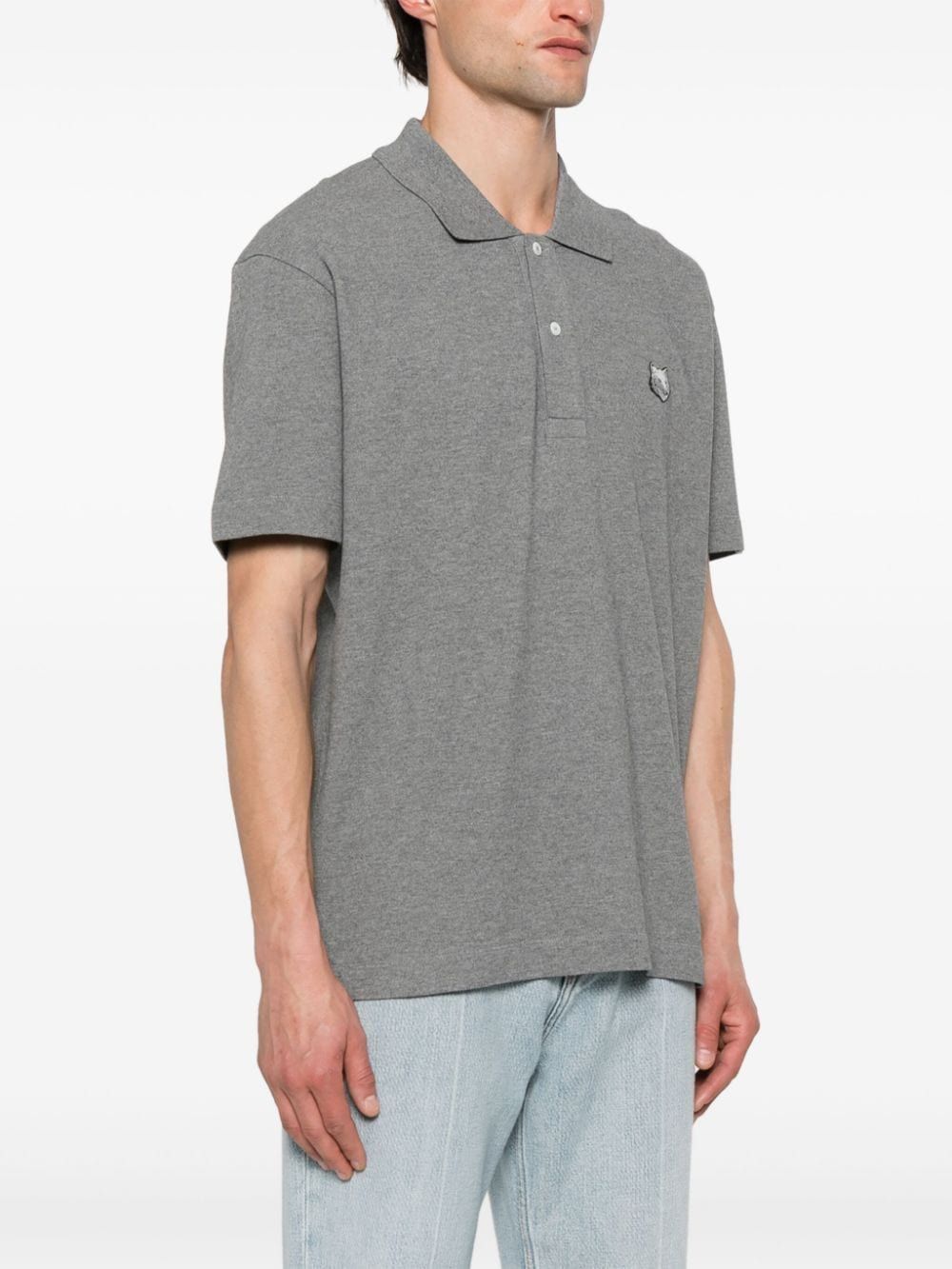 MAISON KITSUNÉ Men's Classic Polo with Logo - Medium Size