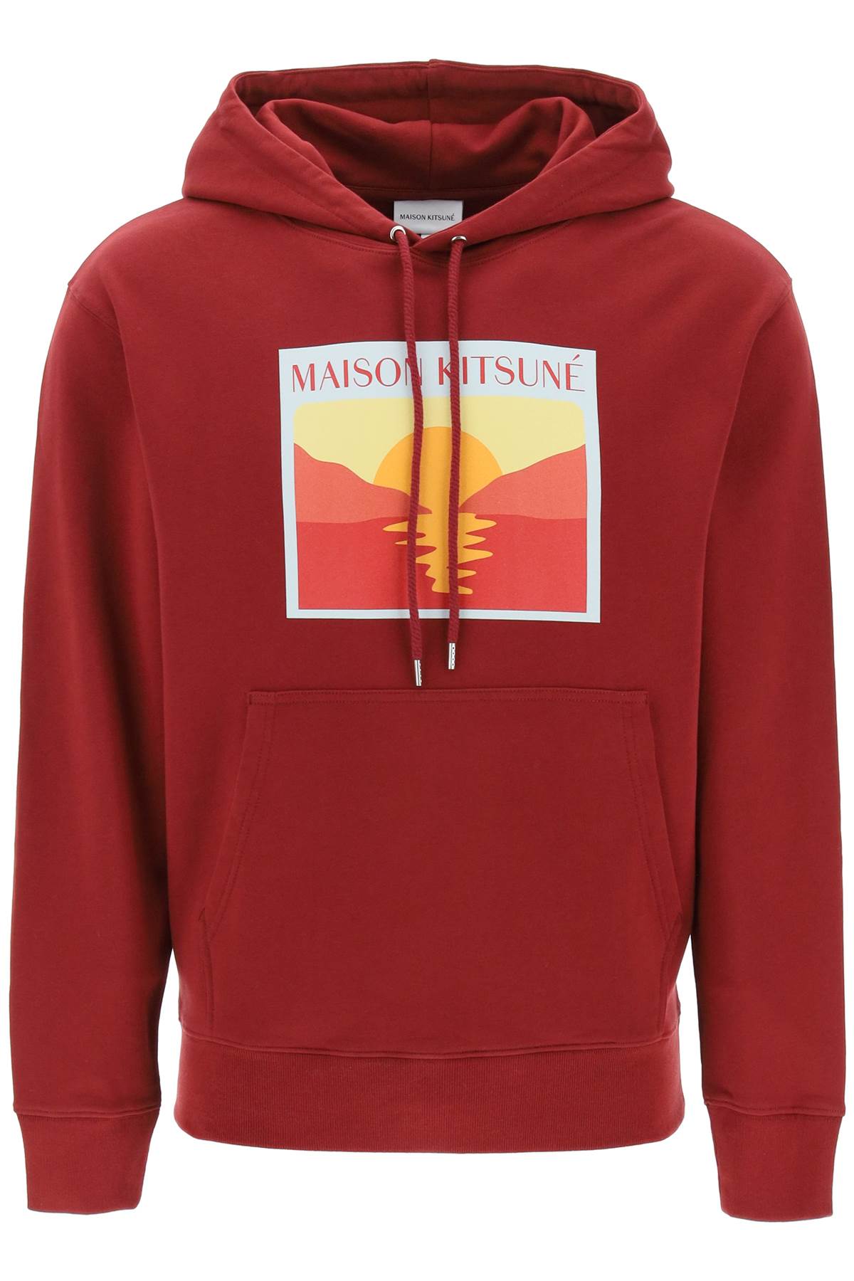 MAISON KITSUNÉ Cotton Hoodie with Ribbed Cuffs - Men's Fashion