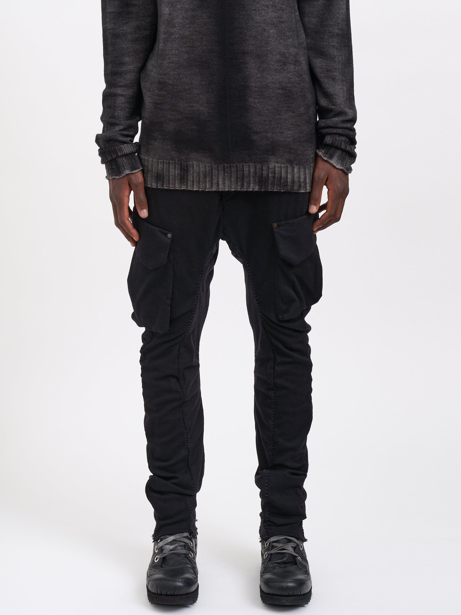 MASNADA Men's Slim Leg Low Crotch Cargo Pants - Size 48