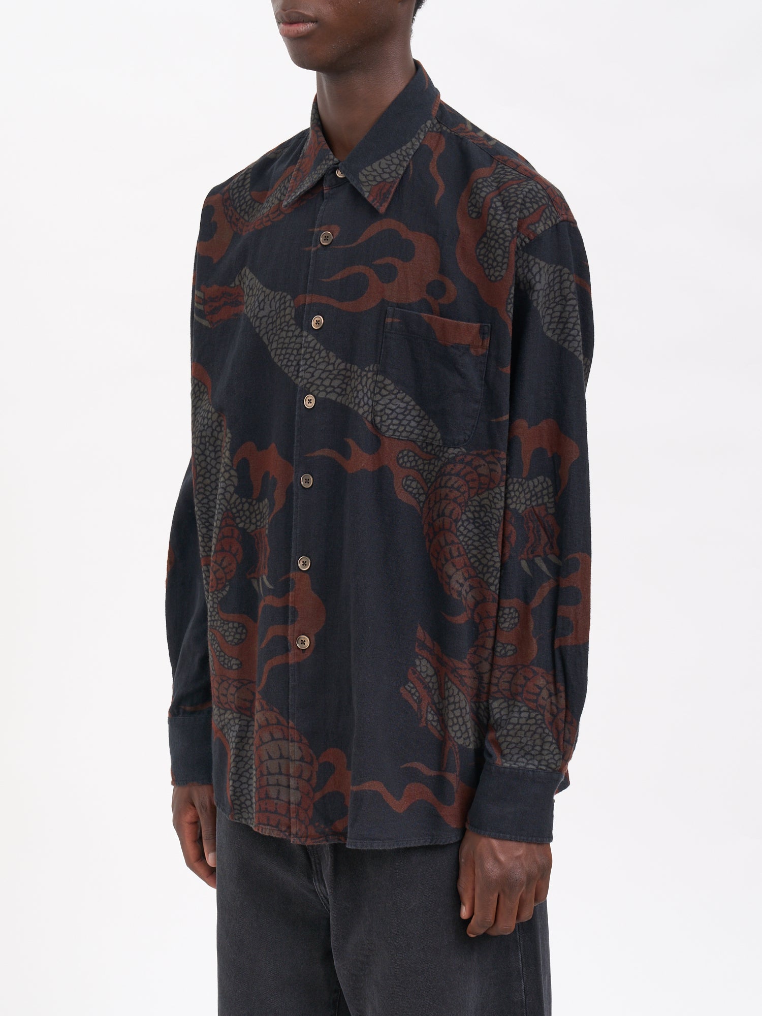 OUR LEGACY Abstract Snake Print Shirt - Slightly Oversized Fit