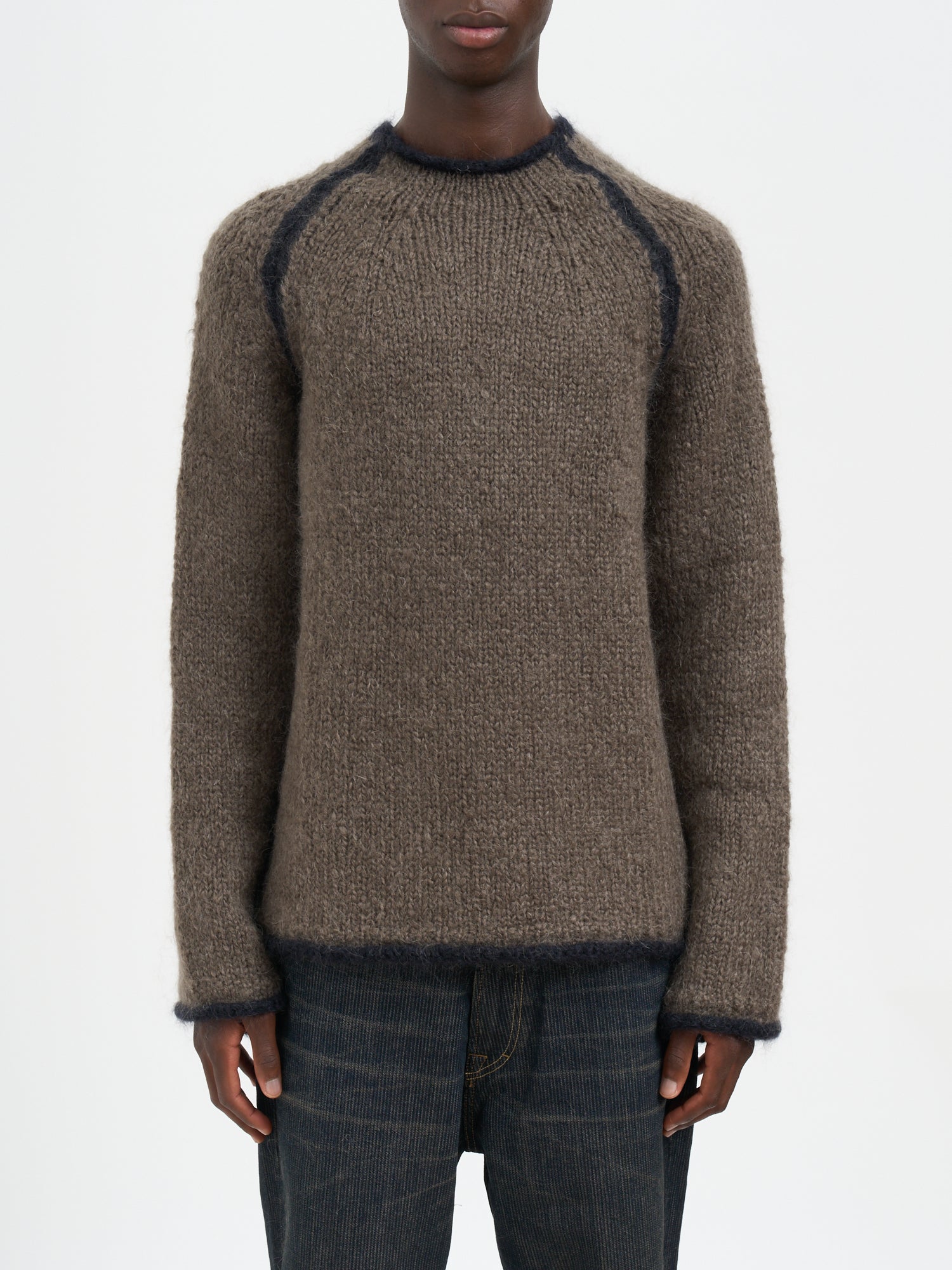 OUR LEGACY Rider Roundneck Shirt - Men’s Mock Collar Knitted Top