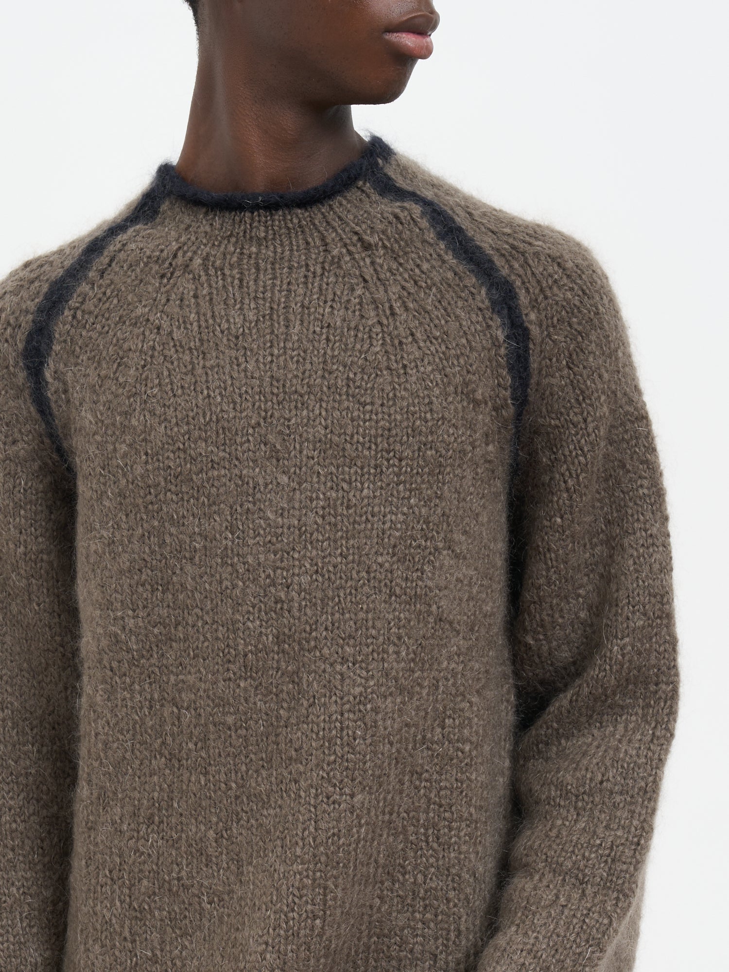 OUR LEGACY Rider Roundneck Shirt - Men’s Mock Collar Knitted Top