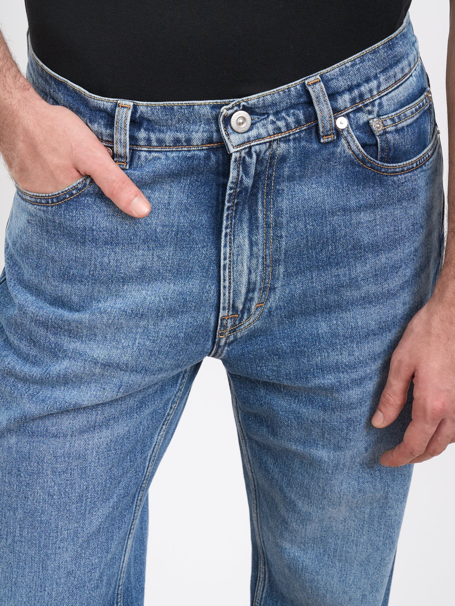 OUR LEGACY High Waist Straight Leg Trousers with Vintage Wash