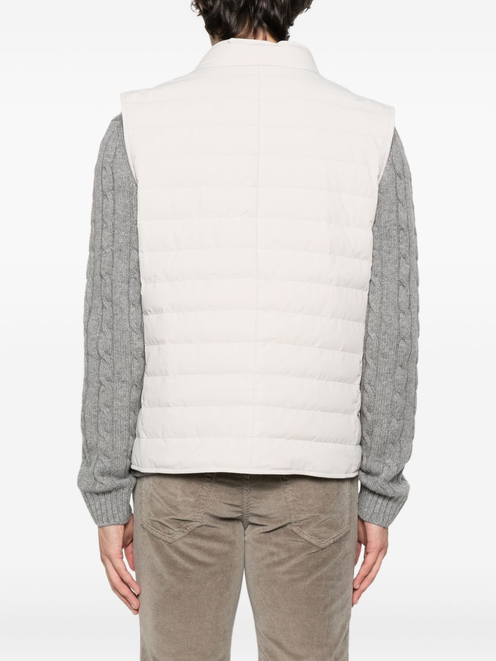 BRUNELLO CUCINELLI Quilted Stand Collar Sleeveless Down Vest for Men