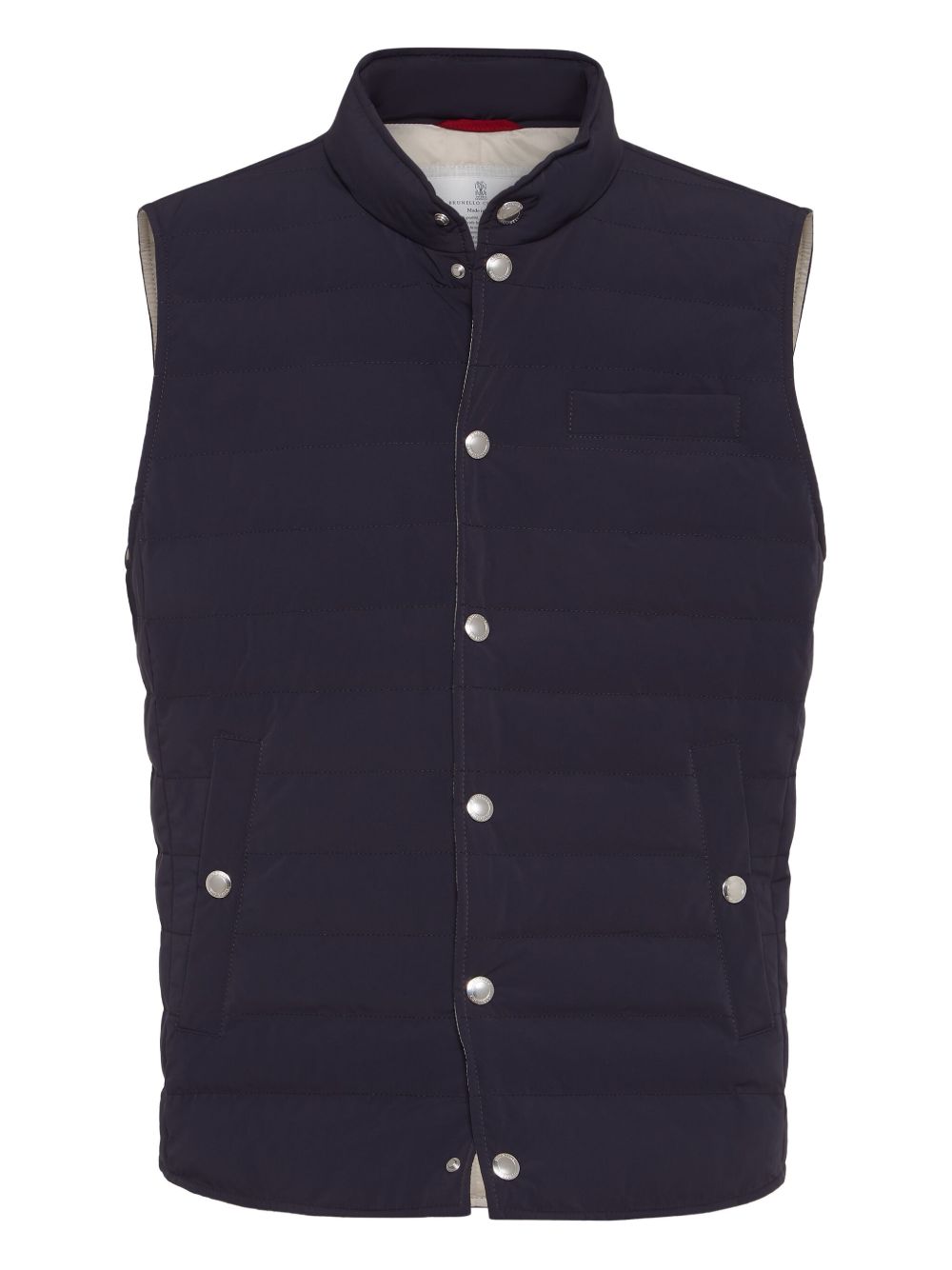 BRUNELLO CUCINELLI Men's Quilted Down Vest with High Neck - FW25