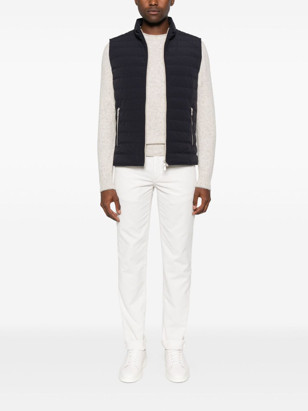 BRUNELLO CUCINELLI Sleeveless Down Jacket with Two-Way Zip Fastening for Men