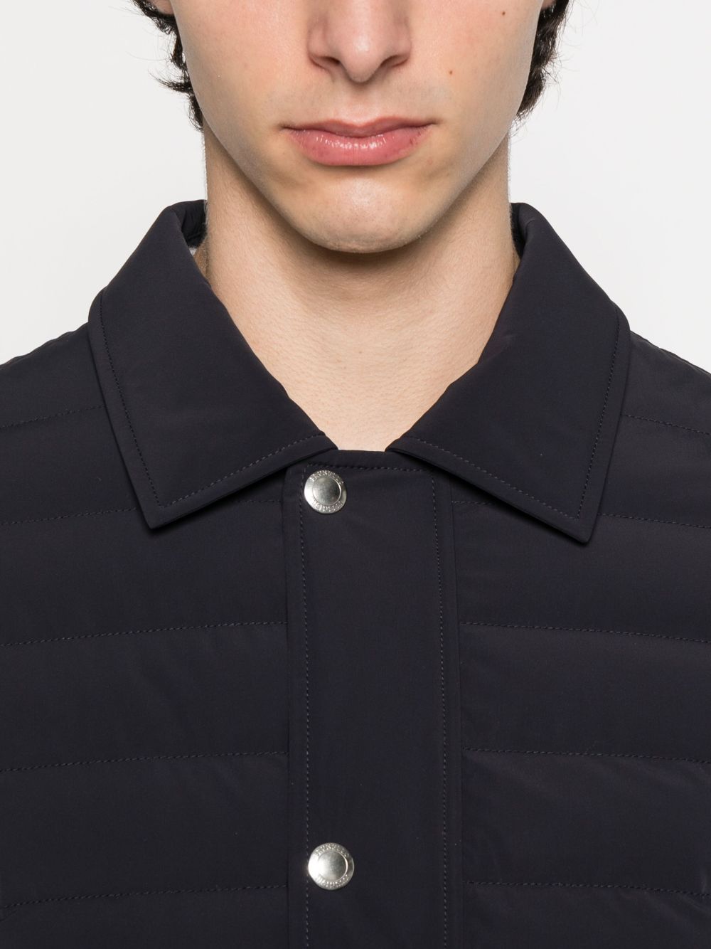 BRUNELLO CUCINELLI Men's Quilted Mini Down Jacket with Snap-Fit Fastening