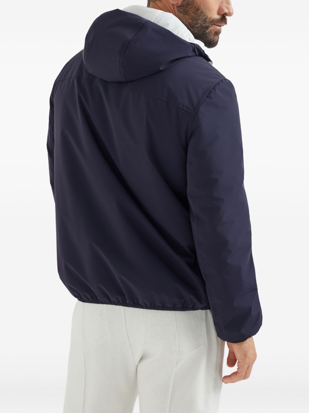 BRUNELLO CUCINELLI Men's Nylon Blouson Jacket with Drawstring Hood