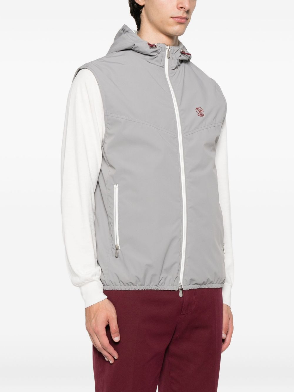 BRUNELLO CUCINELLI Men's Nylon Mini Vest with Hood