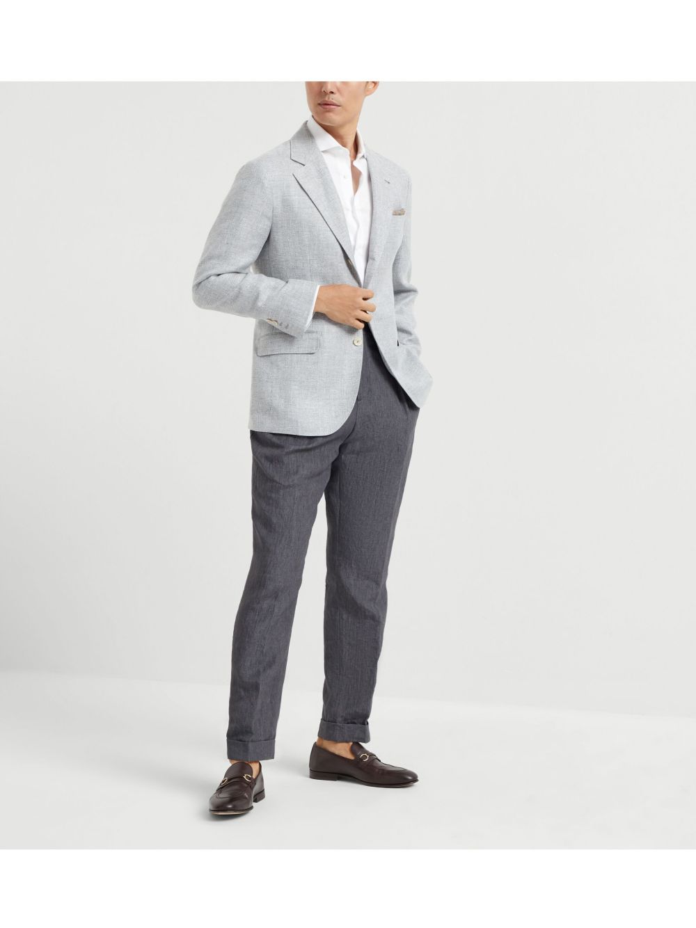 BRUNELLO CUCINELLI Men's Linen Shirt with Front Button Fastening - SS26