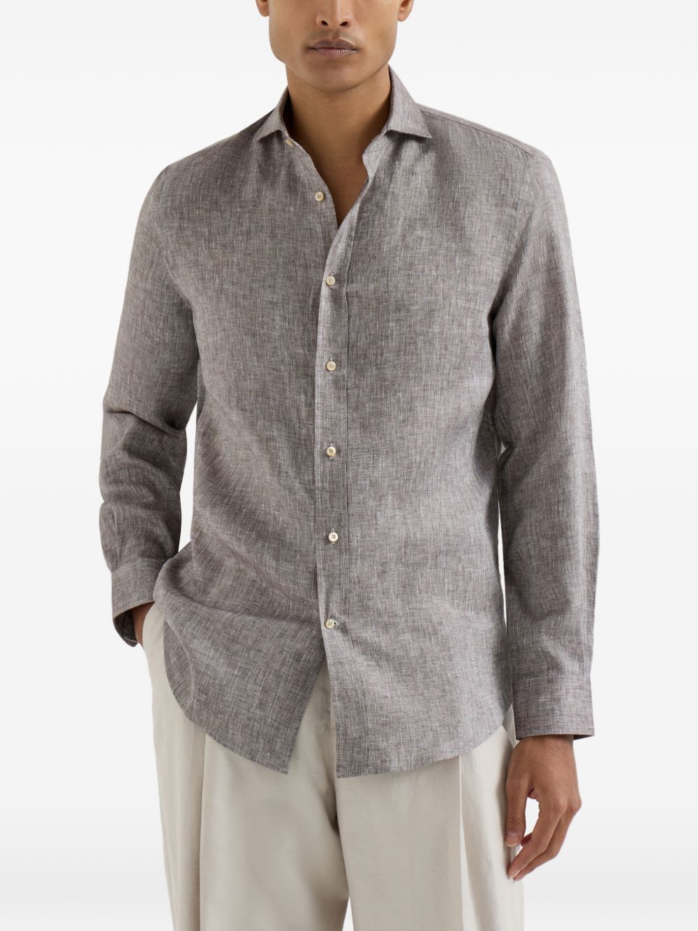 BRUNELLO CUCINELLI Linen Button-Up Shirt for Men - SS26 Collection