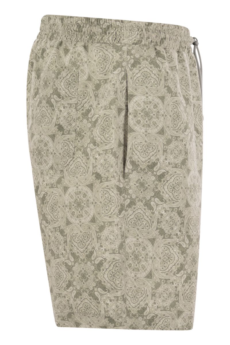 BRUNELLO CUCINELLI Vintage-Inspired Paisley Swim Trunk for Men