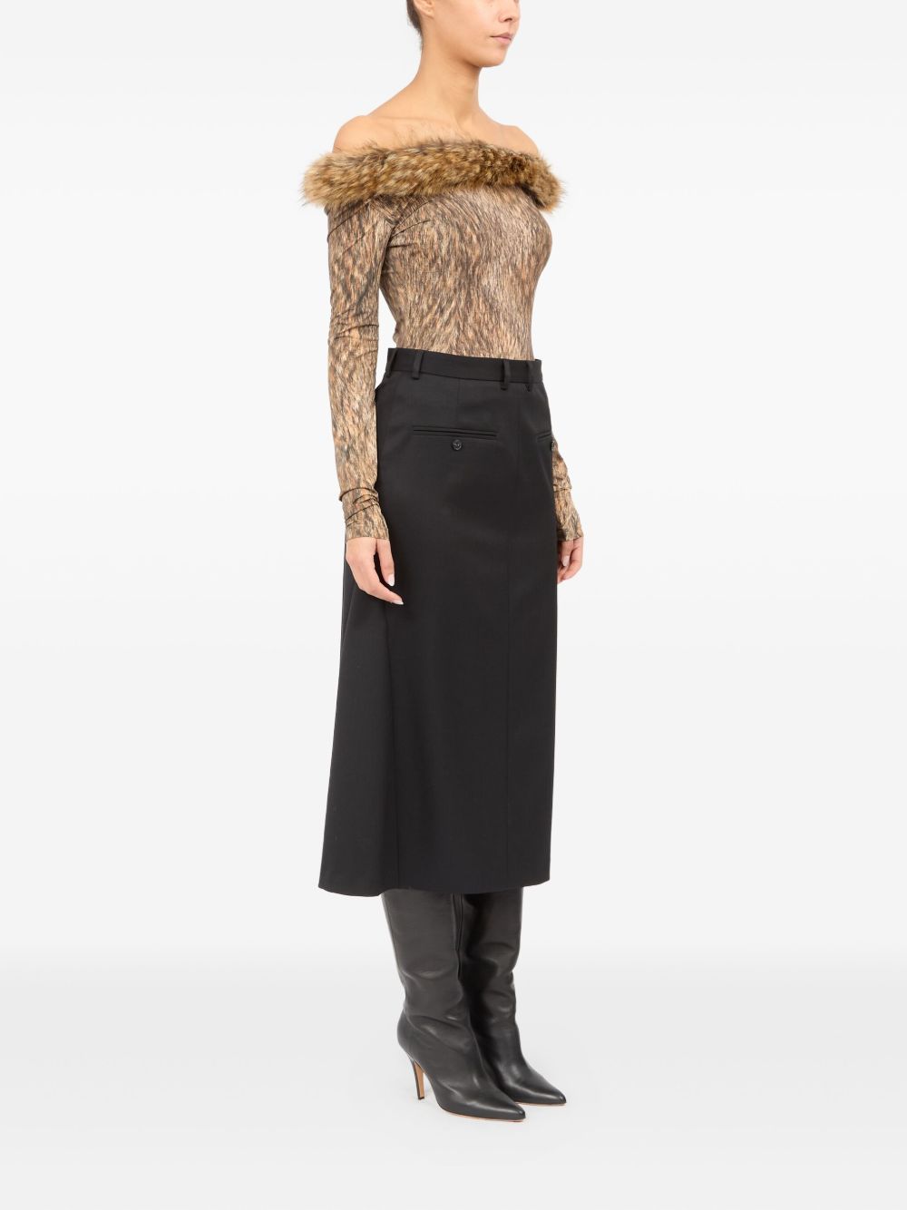 MM6 MAISON MARGIELA Flared Midi Skirt for Women - Fall Winter 25/26