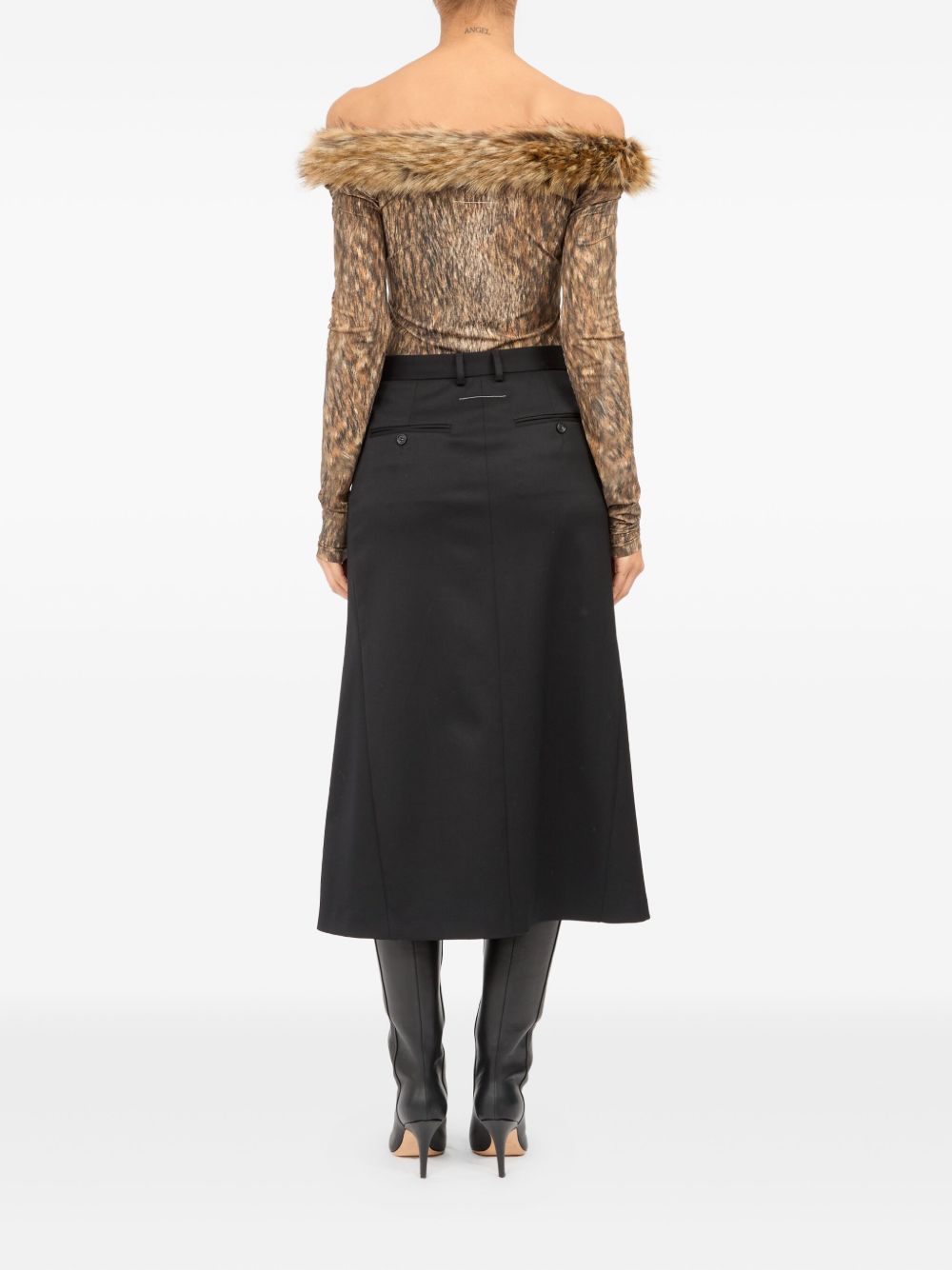 MM6 MAISON MARGIELA Flared Midi Skirt for Women - Fall Winter 25/26
