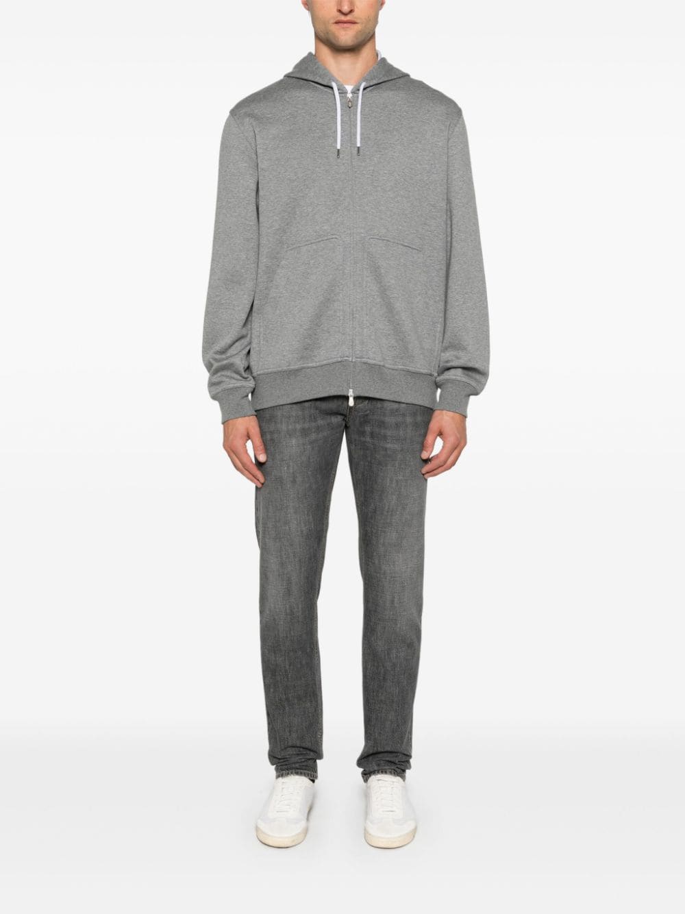 BRUNELLO CUCINELLI Men's Cotton Blend Zipped Hoodie