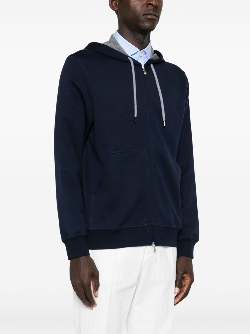 BRUNELLO CUCINELLI Cotton Blend Zipped Hoodie for Men - FW25