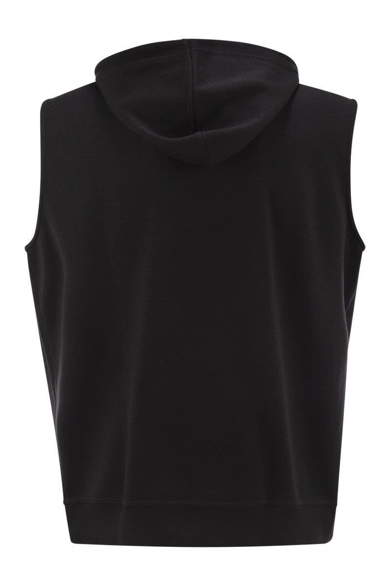 BRUNELLO CUCINELLI Men's Sleeveless Hooded Travelwear Mini Sweatshirt S/M