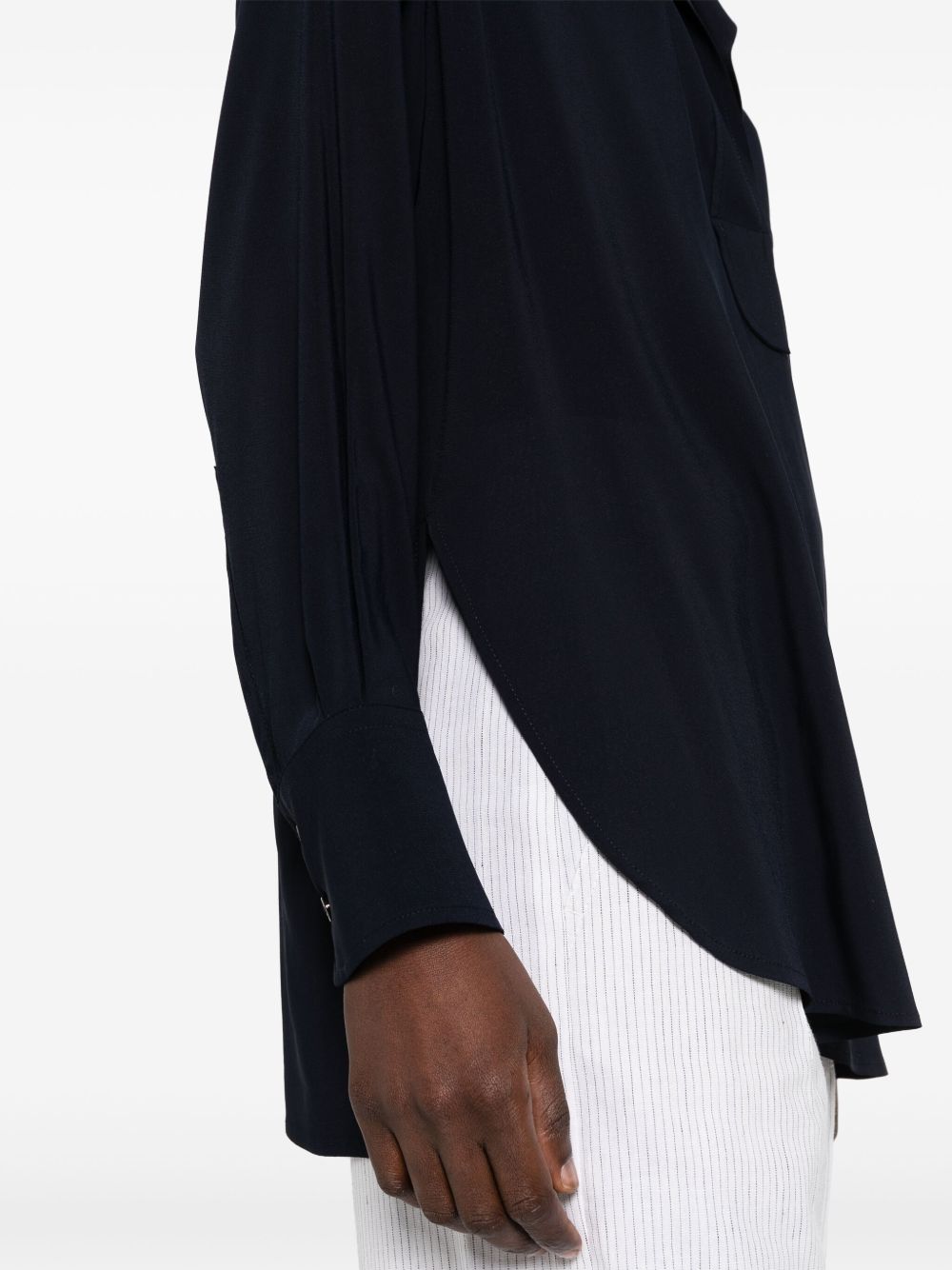 ALBERTO BIANI Georgette Blouse with Classic Collar and Long Sleeves