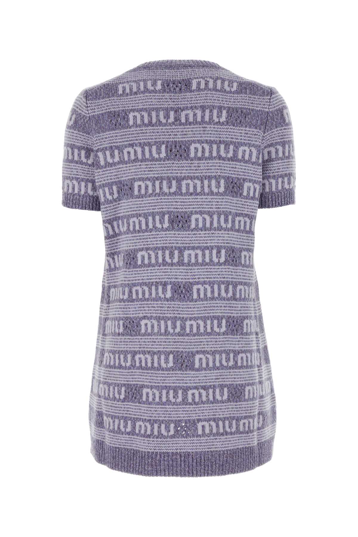 MIU MIU Embroidered Wool Blend Mini Sweater Dress for Women