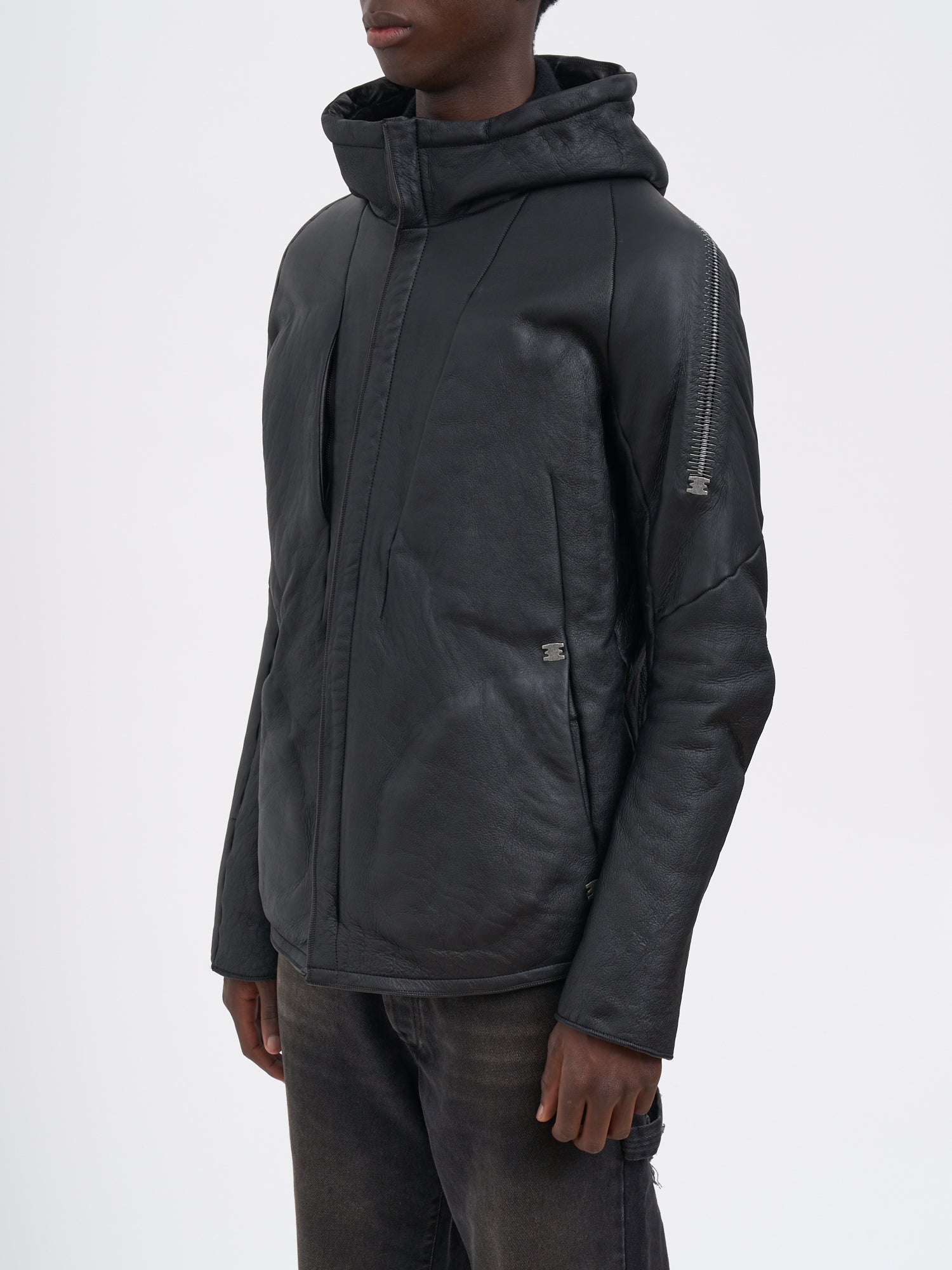 ISAAC SELLAM Men's Sheepskin Jacket with Hood - Size L