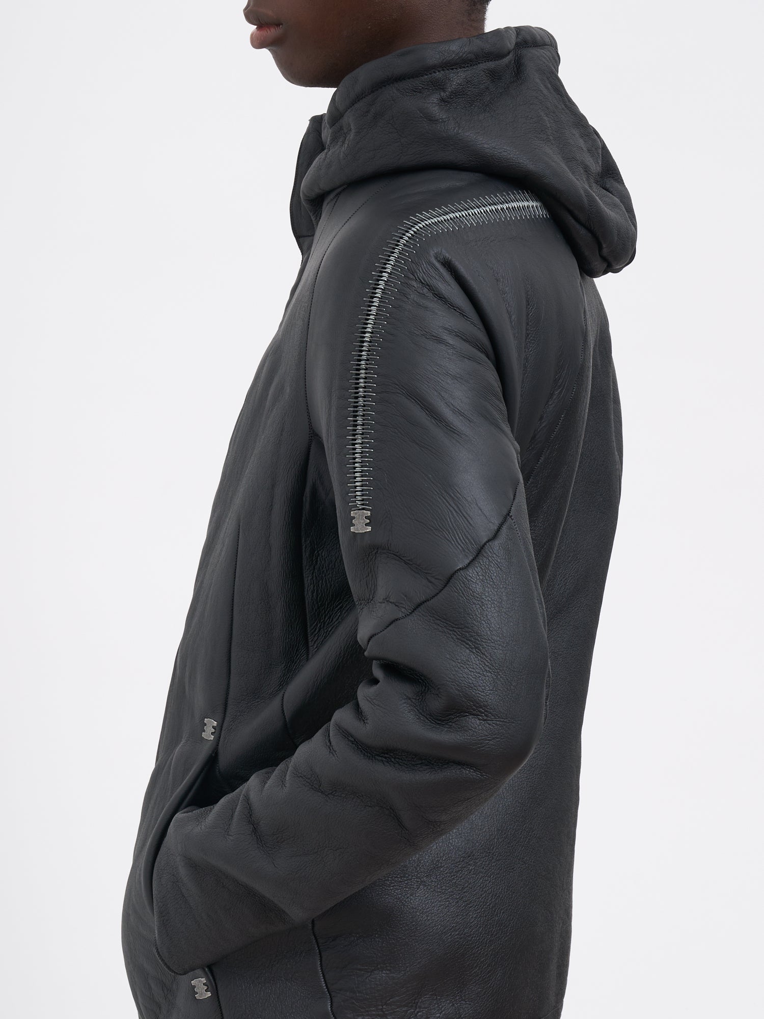 ISAAC SELLAM Men's Sheepskin Jacket with Hood - Size L