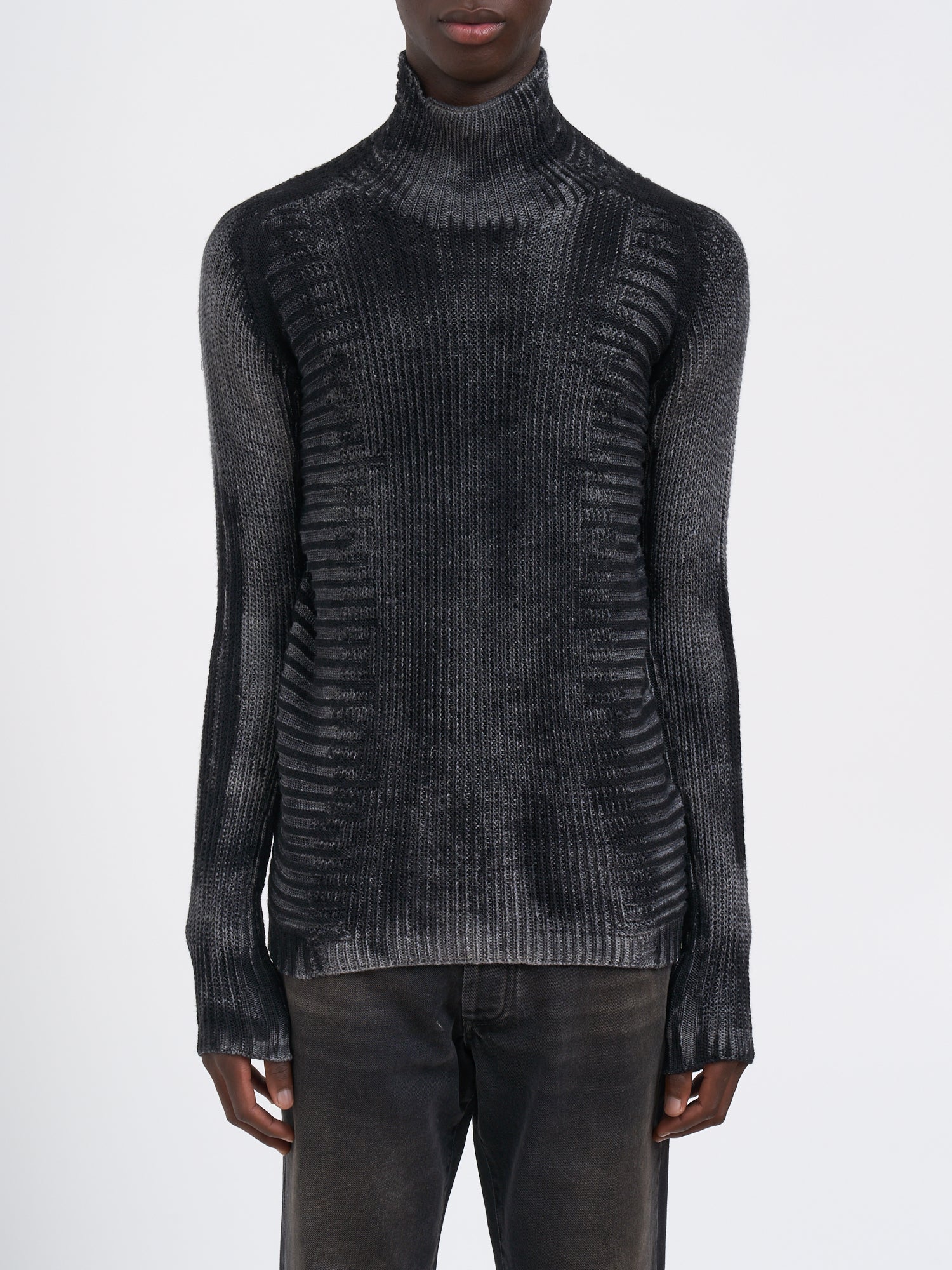 MD75 High Neck Ribbed Sweater - Size M