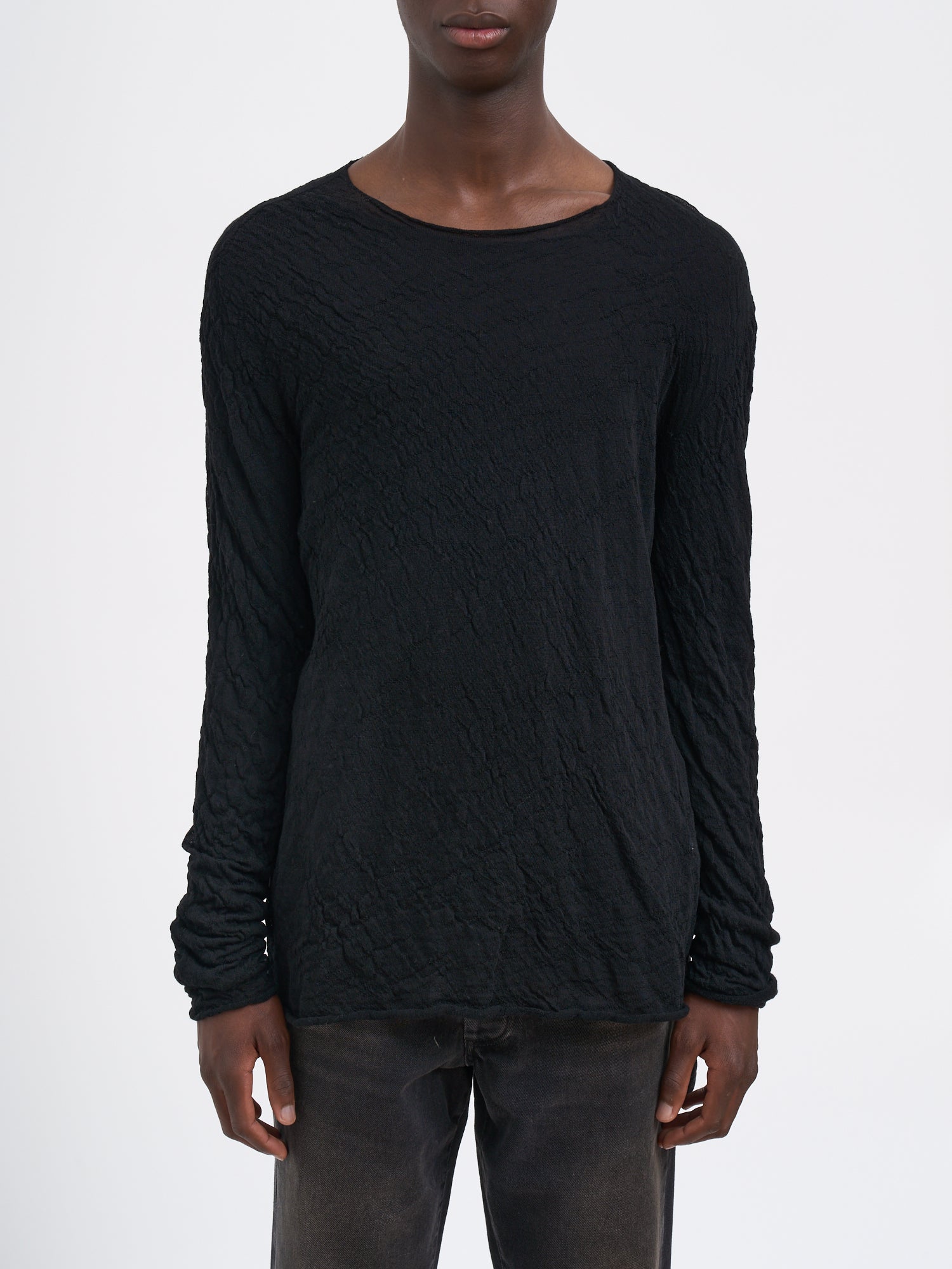 MD75 Men's Double Wool Knit Crewneck Sweater (Size M)