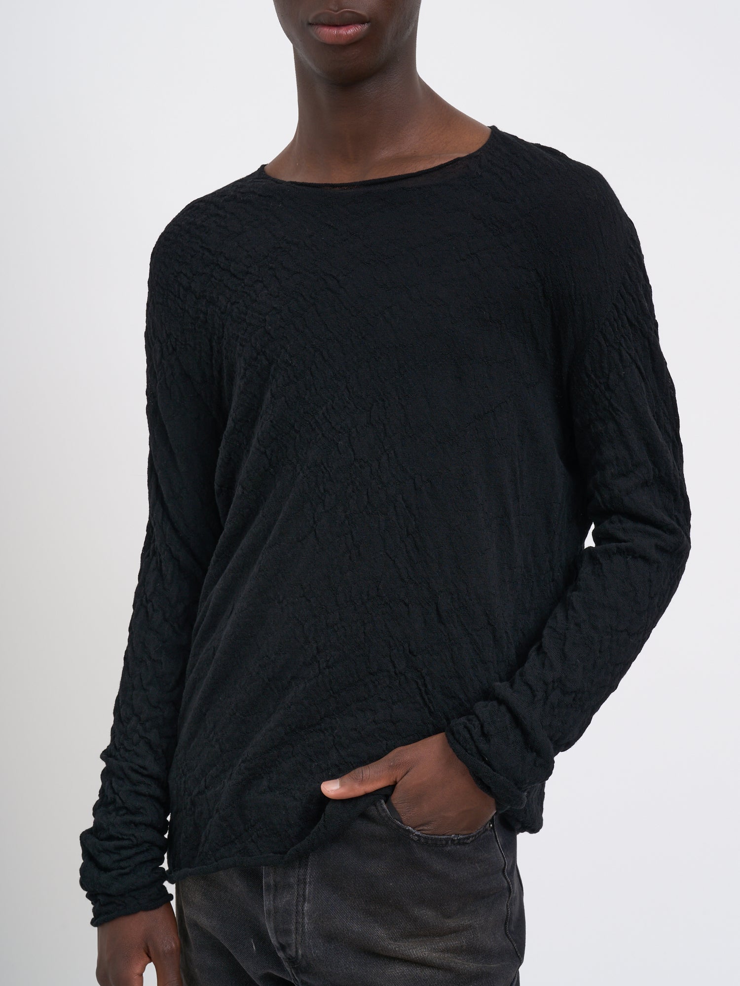 MD75 Men's Double Wool Knit Crewneck Sweater (Size M)