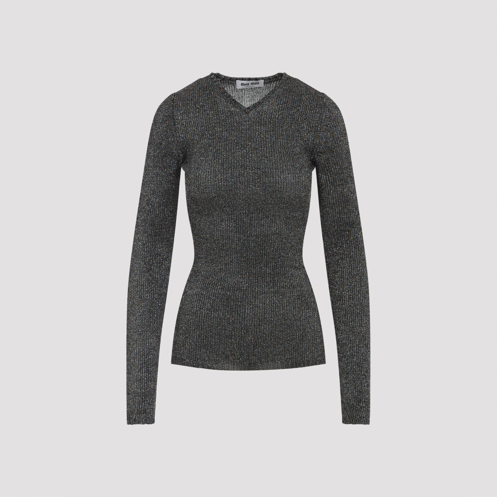 MIU MIU Viscose Mini Top with V-Neckline for Women