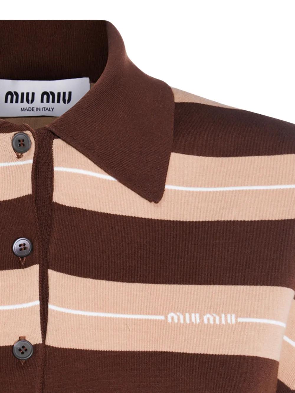 MIU MIU Striped Polo Shirt for Women