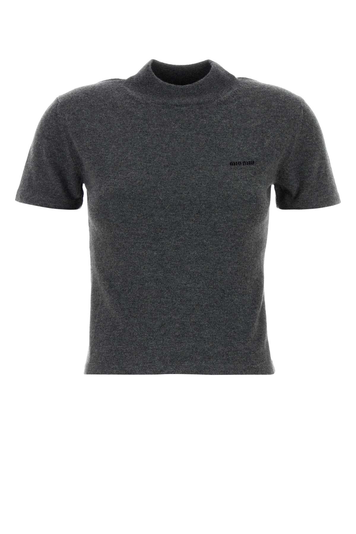 MIU MIU Charcoal Cashmere Sweater for Women