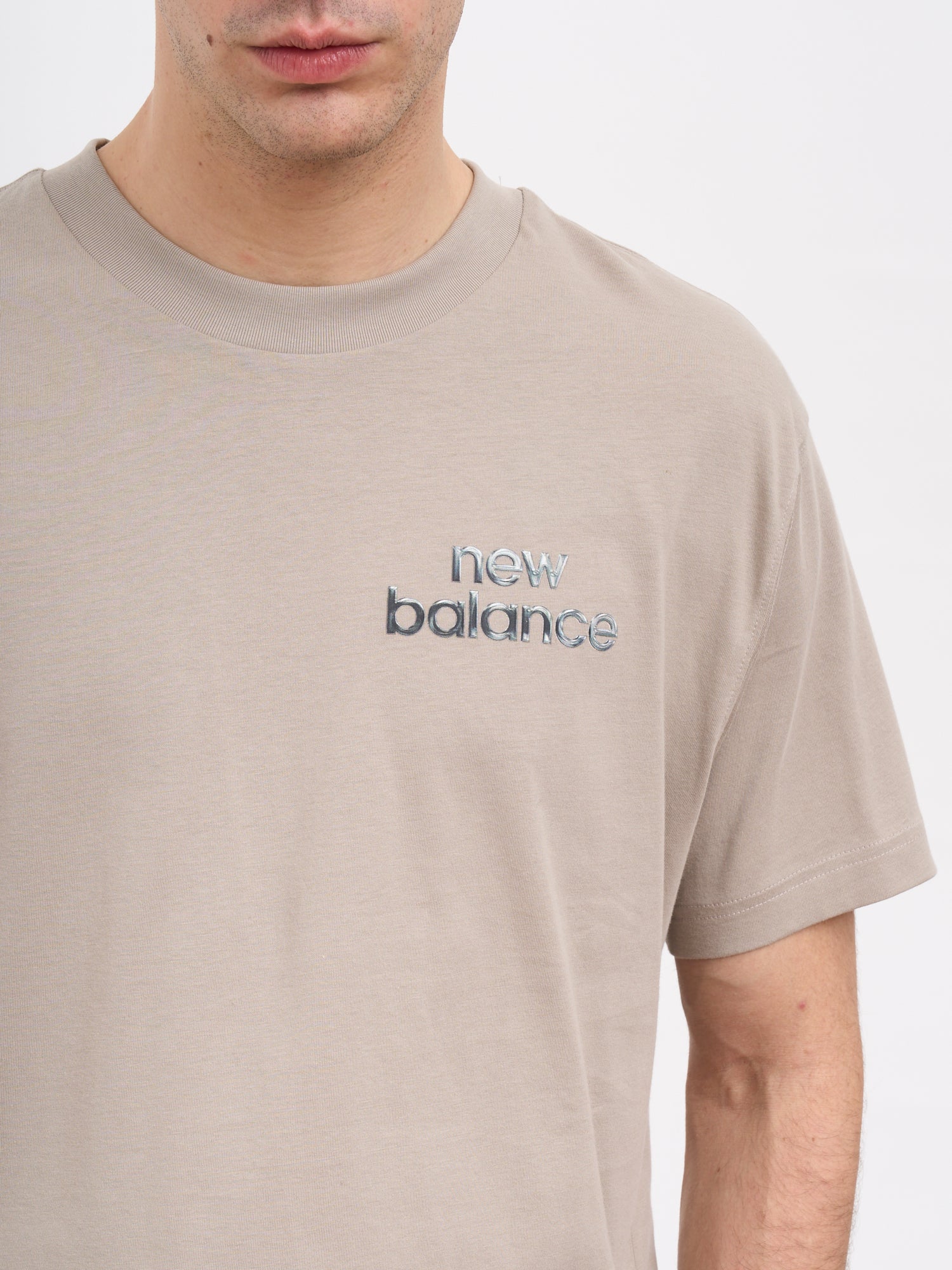 NEW BALANCE Cotton Crew Neck T-Shirt with Back Print - Size Medium