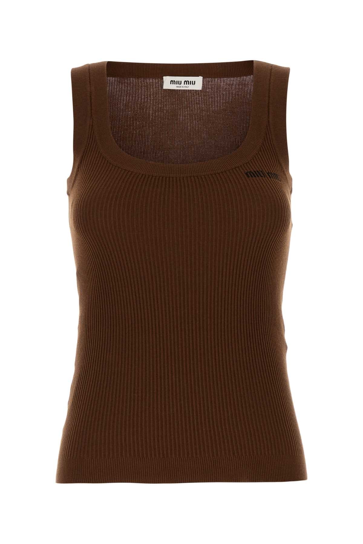 MIU MIU Cotton Tank Top for Women - FW25 Collection